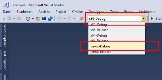 Visual Studio 2017 Linux-Debug